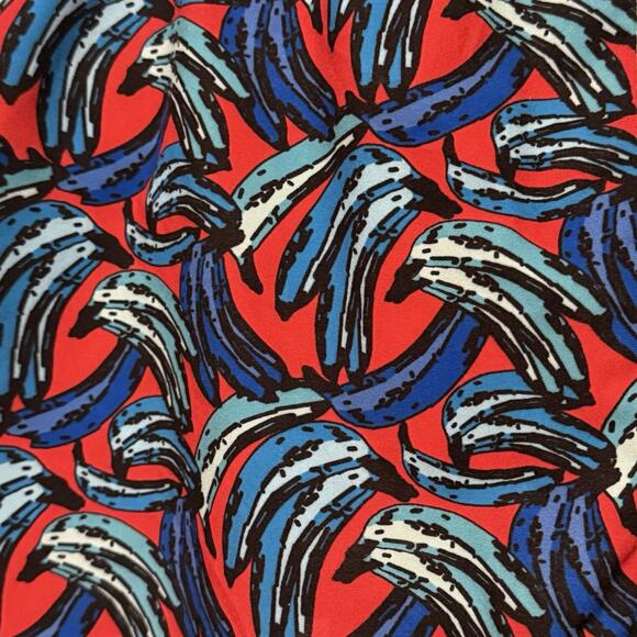 Andrew Christian SIZE LARGE 3" Lined SwimShorts Banana Print Red Blue Trunks Men - Picture 7 of 12